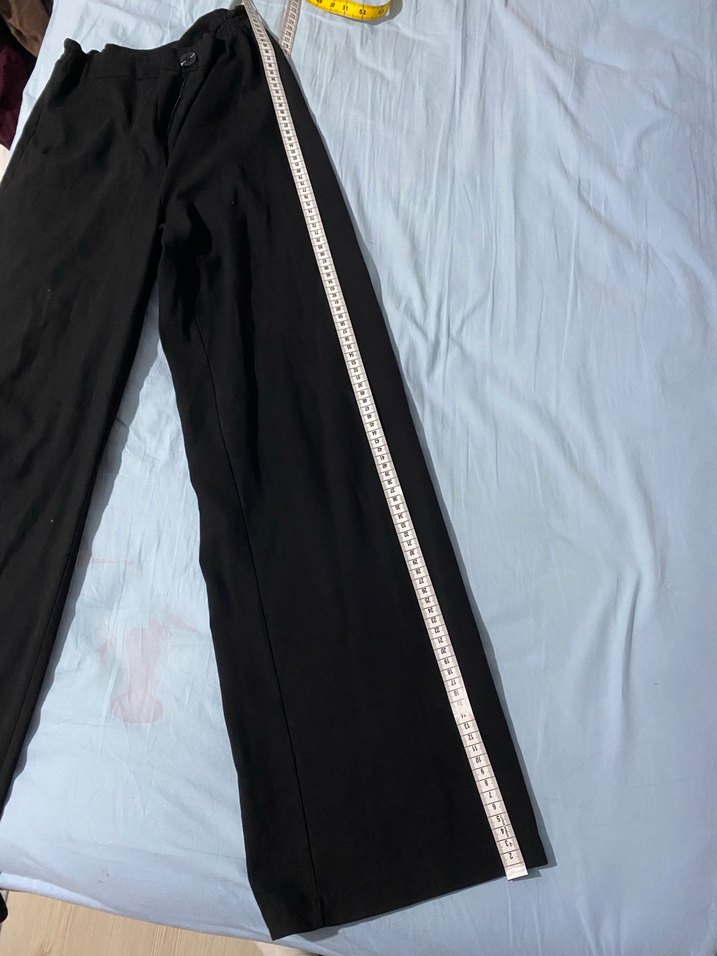 Fermuarlı Siyah kumaş Pantolon - Görsel 2