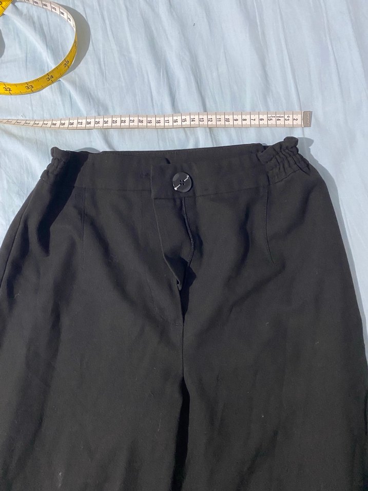 Fermuarlı Siyah kumaş Pantolon - Görsel 3