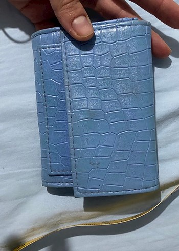 Mavi Yılan Derisi Desenli Deri Cüzdan - Görsel 2
