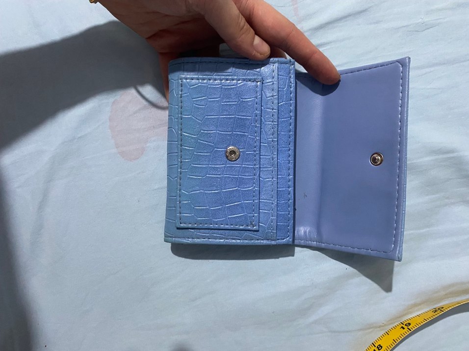 Mavi Yılan Derisi Desenli Deri Cüzdan - Görsel 3