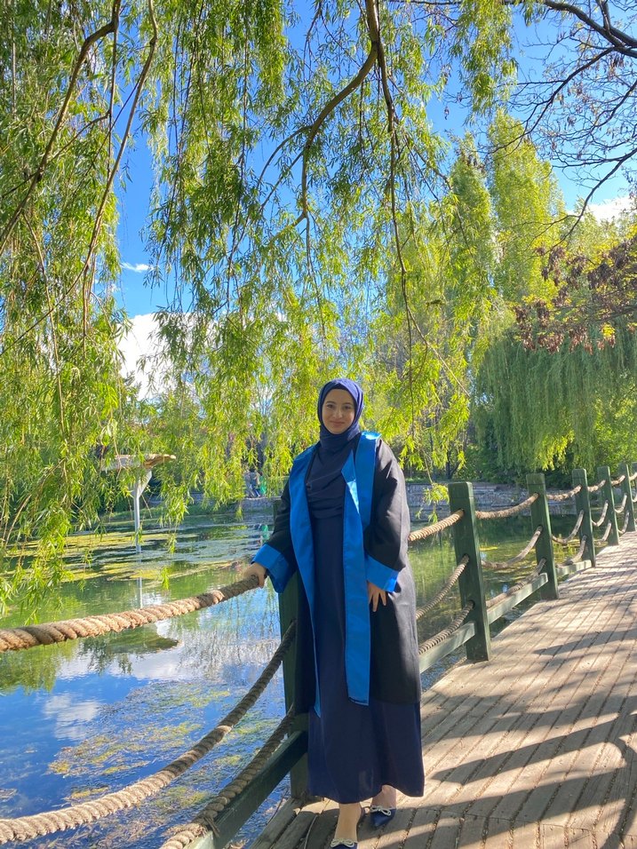 Kadın lacivert İpek Görünümlü Salaş abiye - Görsel 3