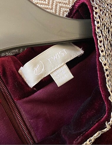 m Beden bordo Renk #twist kadife elbise