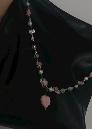 Çiçek ve Yıldız Figürlü Pastel Zincirli Büyük Çanta Charmı - Görsel 8