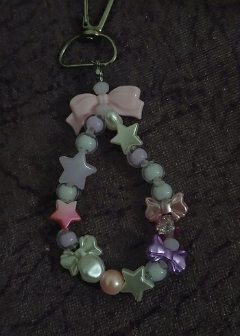 Boncuklu Pastel Renkli Bohem Anahtarlık veya çanta charmı - Görsel 2