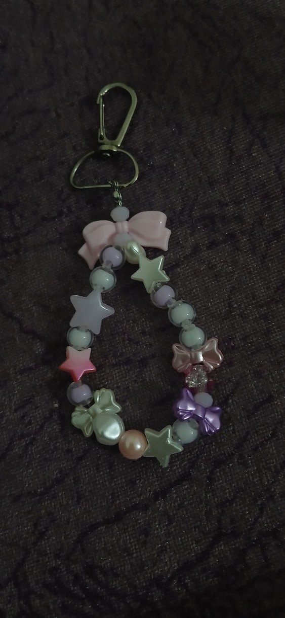 Boncuklu Pastel Renkli Bohem Anahtarlık veya çanta charmı - Görsel 2