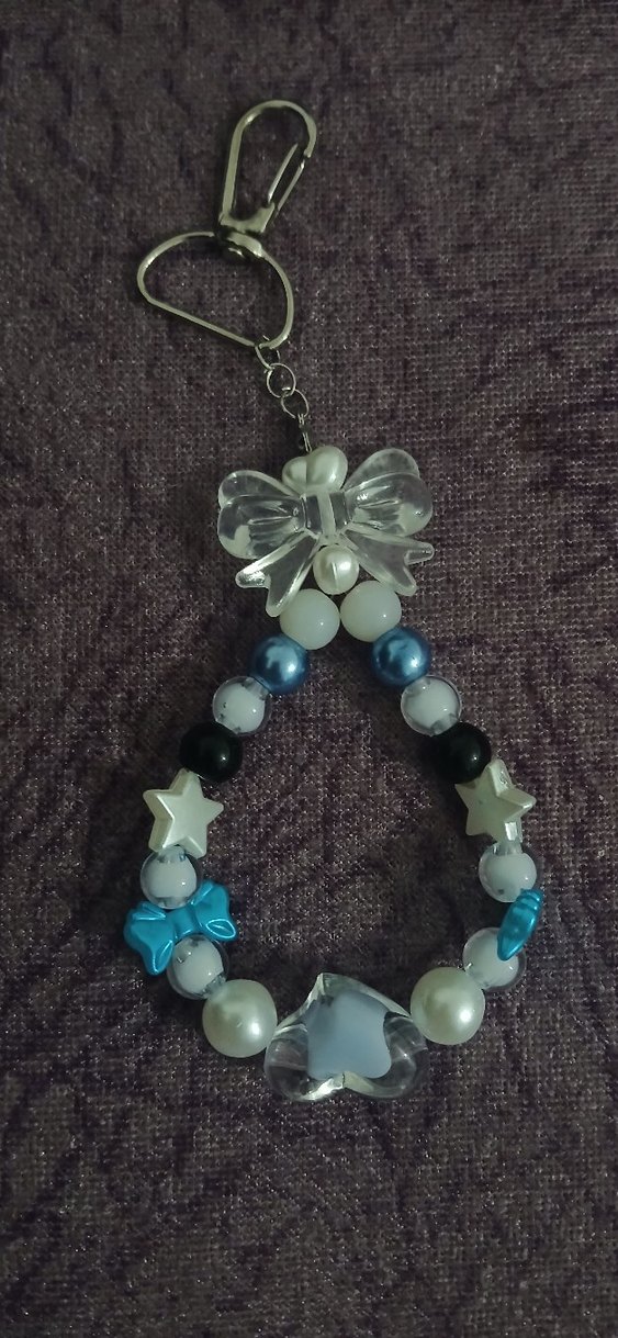 Boncuklu Turkuaz Kadın Anahtarlık/Çanta Charmı - Görsel 4