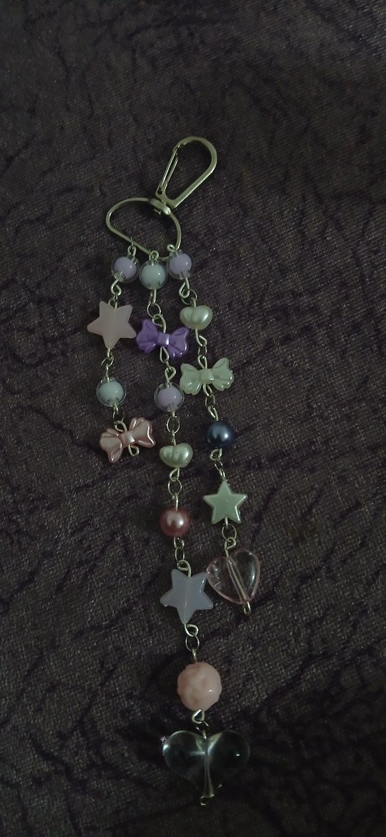 Boncuklu Çok Renkli Bohem Kadın Charm veya anahtarlık - Görsel 2