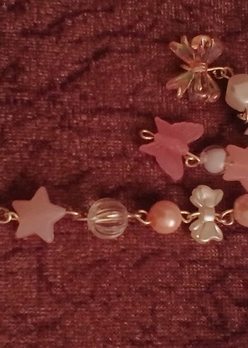 Pembe Boncuklu Bohem anahtarlık veya çanta charmı - Görsel 2