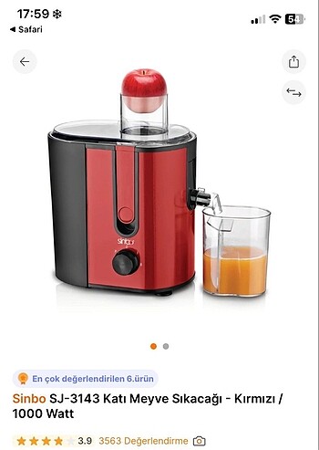 Sinbo meyve sıkacağı