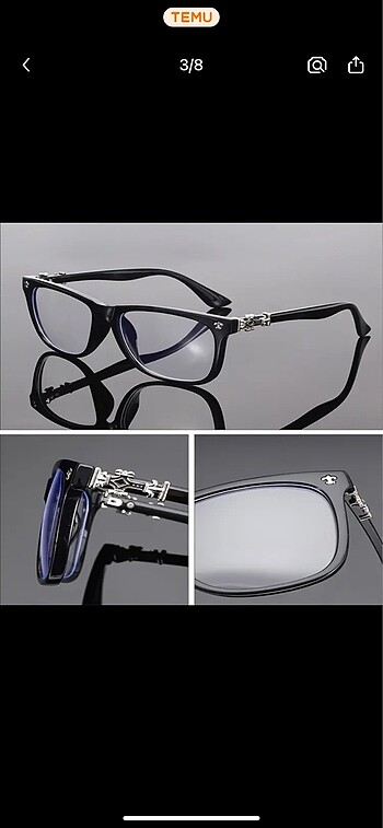 Beymen Chrome hearts siyah mavi ışık korumalı gözlük