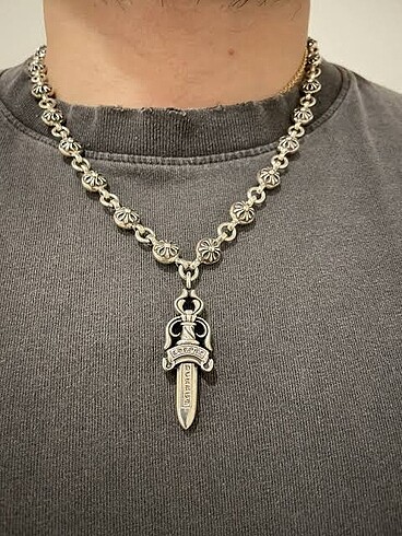 Chrome hearts gümüş erkek kolye