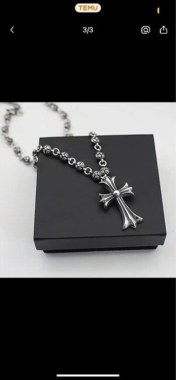 Chrome hearts gümüş erkek kolye