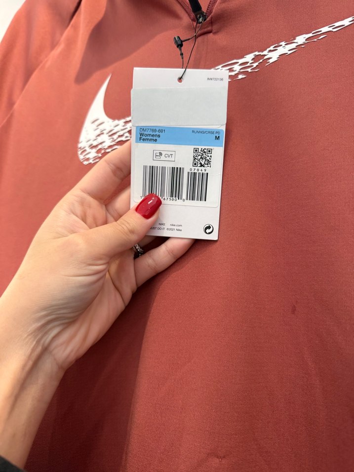 Nike Koyu Kırmızı Yarım Fermuarlı Spor Sweatshirt - Görsel 3