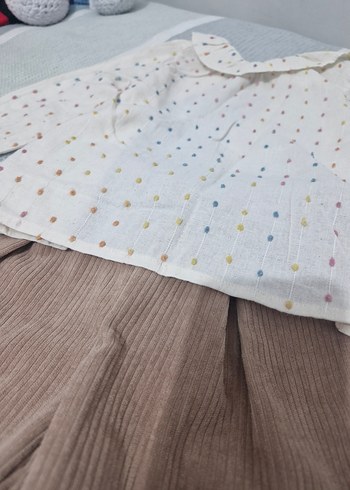 Pembe Örgü Uzun Kollu Bebek Kıyafet Seti - Görsel 2