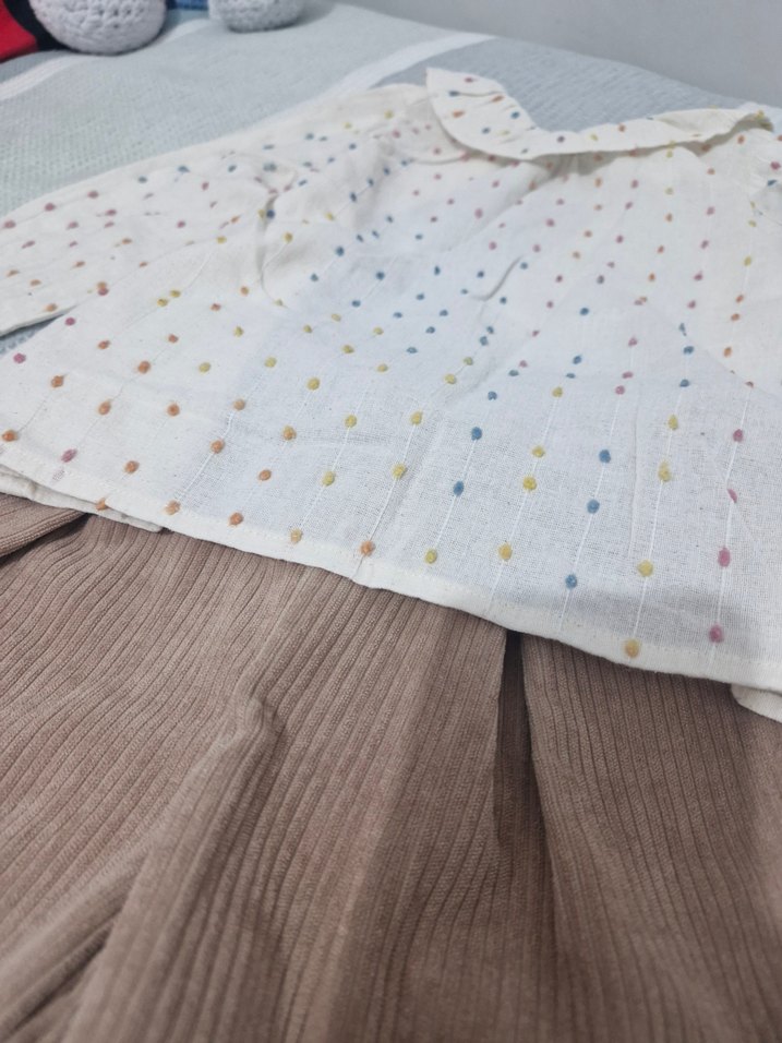 Pembe Örgü Uzun Kollu Bebek Kıyafet Seti - Görsel 2