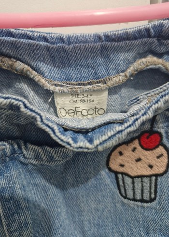 Kızlar için bağcıklı mavi kot tulum - Görsel 2