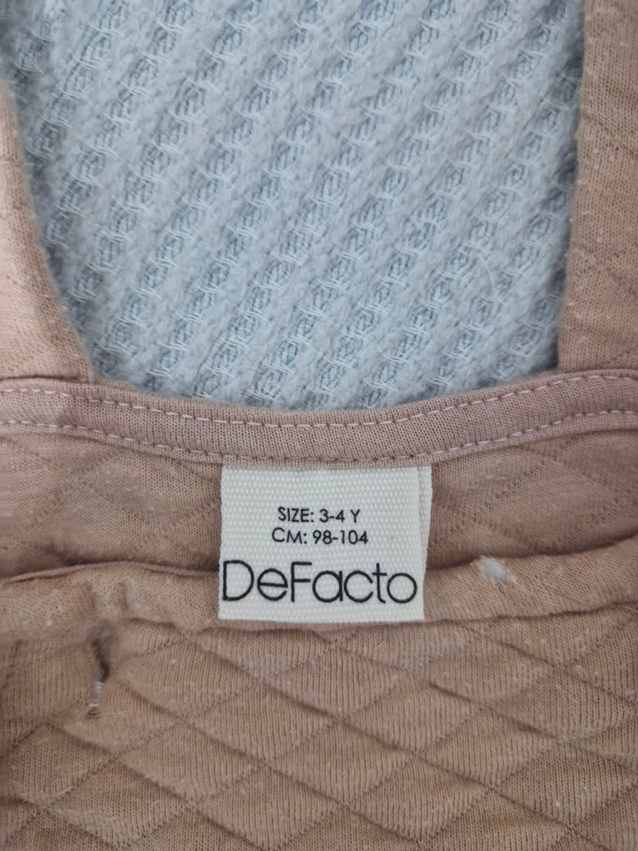 Kız Çocuk Bej Pamuklu Uzun Kollu Elbise - Görsel 3