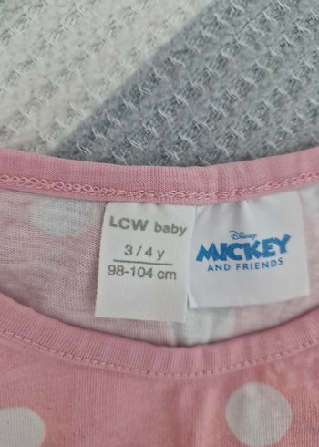 Pembe Minnie Baskılı Fırfırlı Kız Bebek Takımı - Görsel 2