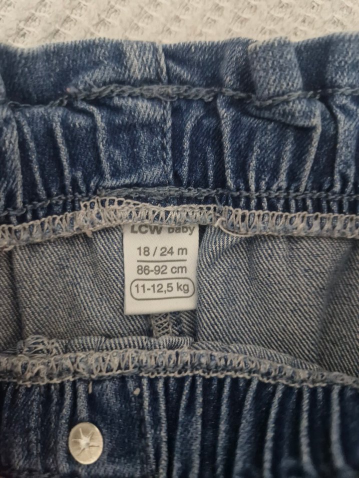 Kız Çocuk Mavi Bol Kesim Kot Pantolon - Görsel 2