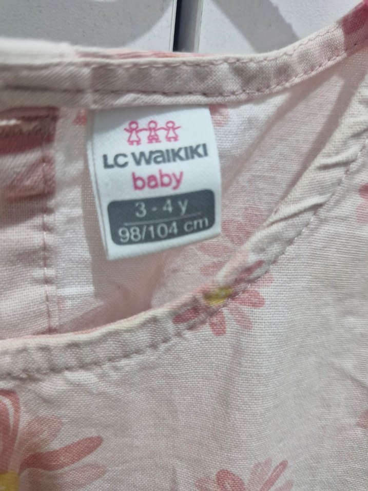 Kız Çocuk Çiçek Desenli Kolsuz Elbise - Görsel 2