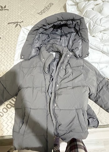 Yepyeni Gri Kapitone Kadın Kışlık Mont - Görsel 3