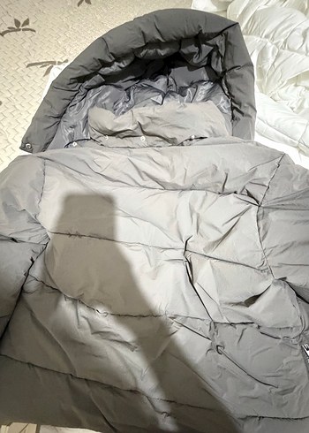 Yepyeni Gri Kapitone Kadın Kışlık Mont - Görsel 6