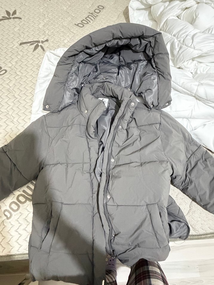 Yepyeni Gri Kapitone Kadın Kışlık Mont - Görsel 3