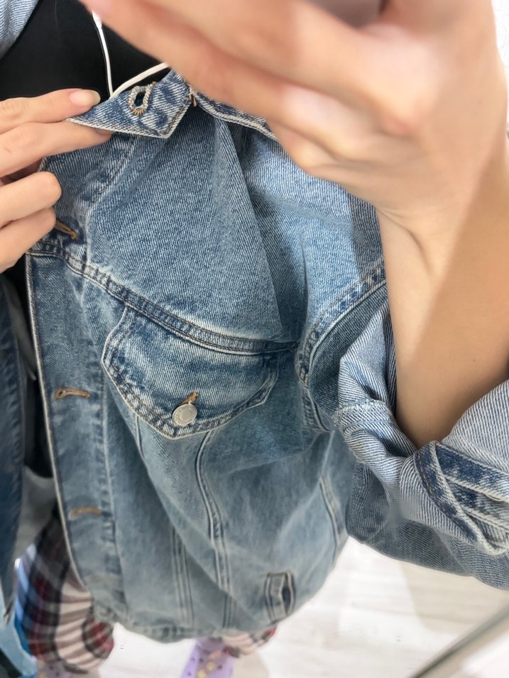 Mavi Kot  Batik Desenli Salaş Denim Ceket - Görsel 3