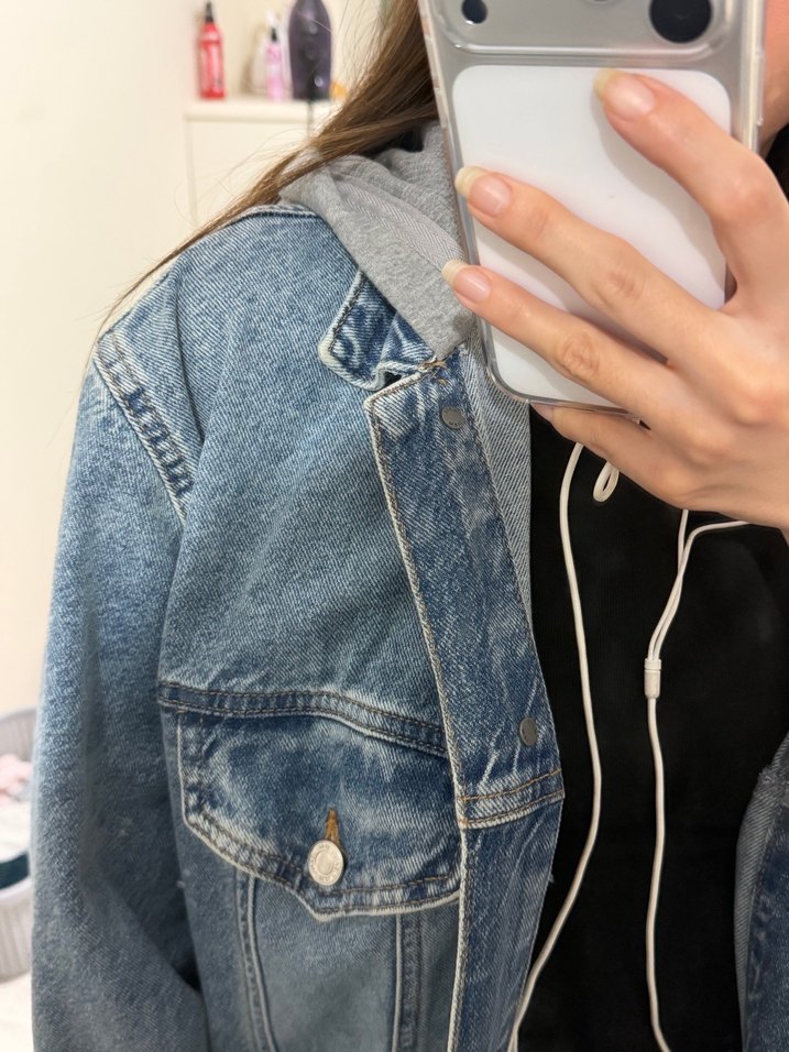 Mavi Kot  Batik Desenli Salaş Denim Ceket - Görsel 2