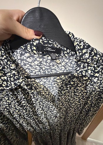 MAVİ Gri Çiçek Desenli V Yaka Kadın Elbise - Görsel 5