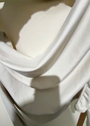 Krem Straplez Uzun Kollu Kadın Bluz - Görsel 2