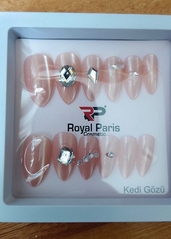 Royal Paris Bej Kedi Gözü Taşlı Tırnak Süsü - Görsel 2