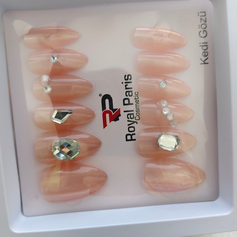 Royal Paris Bej Kedi Gözü Taşlı Tırnak Süsü - Görsel 3