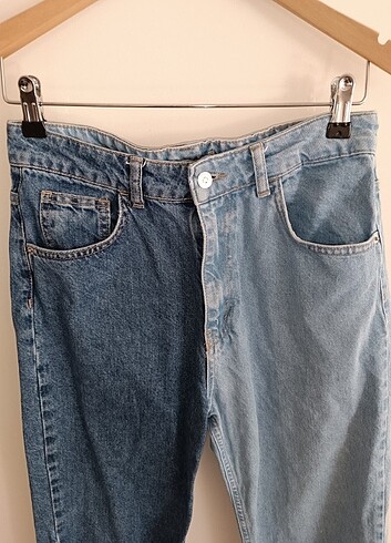 38 Beden mavi Renk Mom Fit Kot Pantolon 