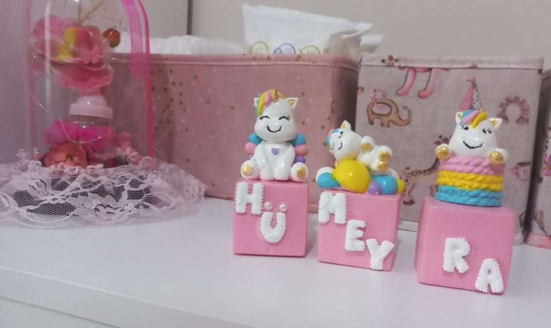 Pembe Bloklu Unicorn Figürleri isimlik - Görsel 5