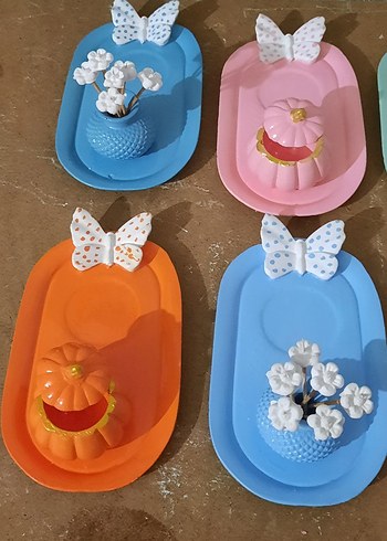 Renkli Bohem El Yapımı Dekoratif Tabaklar - Görsel 17