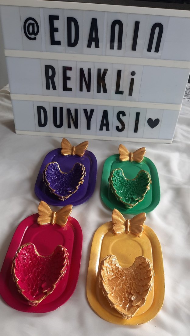 Renkli Bohem El Yapımı Dekoratif Tabaklar - Görsel 2