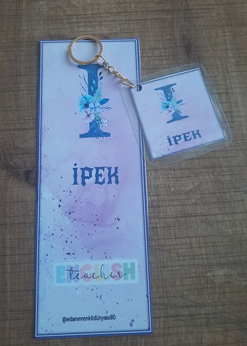 isme özel Kitap Ayracı ve Anahtarlık - Görsel 10