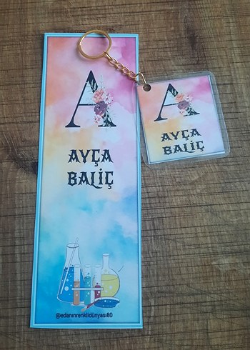 isme özel Kitap Ayracı ve Anahtarlık - Görsel 13