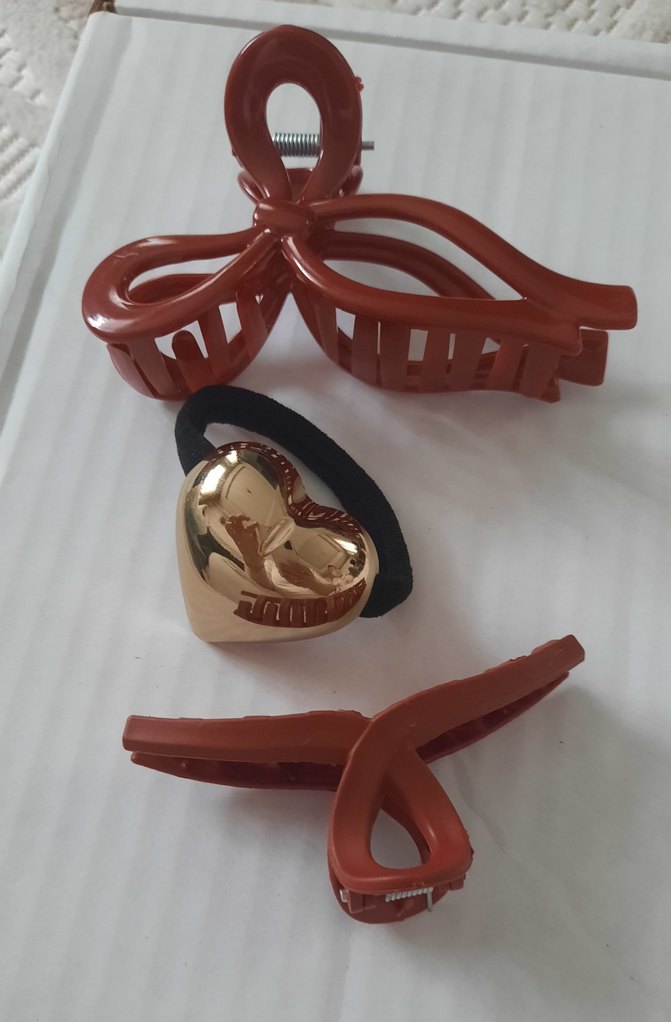 Kahverengi Vintage Tokalar ve Saç Lastiği - Görsel 4