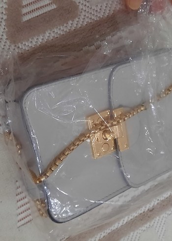 Gri Deri Tokalı Kadın Çanta - Görsel 3