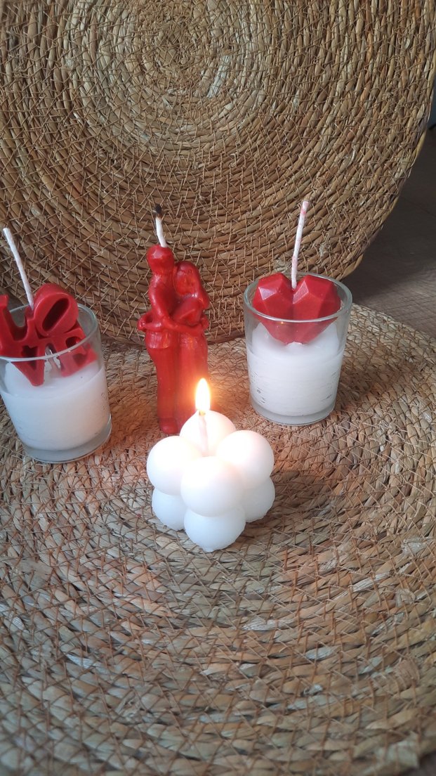 Beyaz ve Kırmızı Mum Seti - Görsel 5