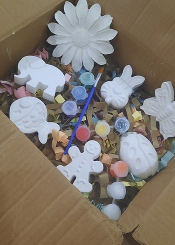 Beyaz Çocuk Boyama Seti taş boyama - Görsel 2