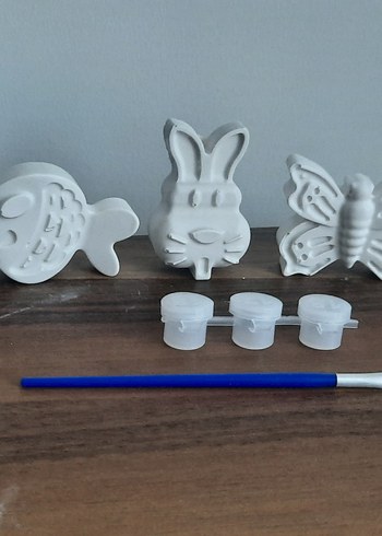 Beyaz Çocuk Boyama Seti taş boyama - Görsel 5