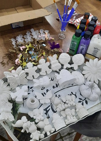 Beyaz Çocuk Boyama Seti taş boyama - Görsel 3