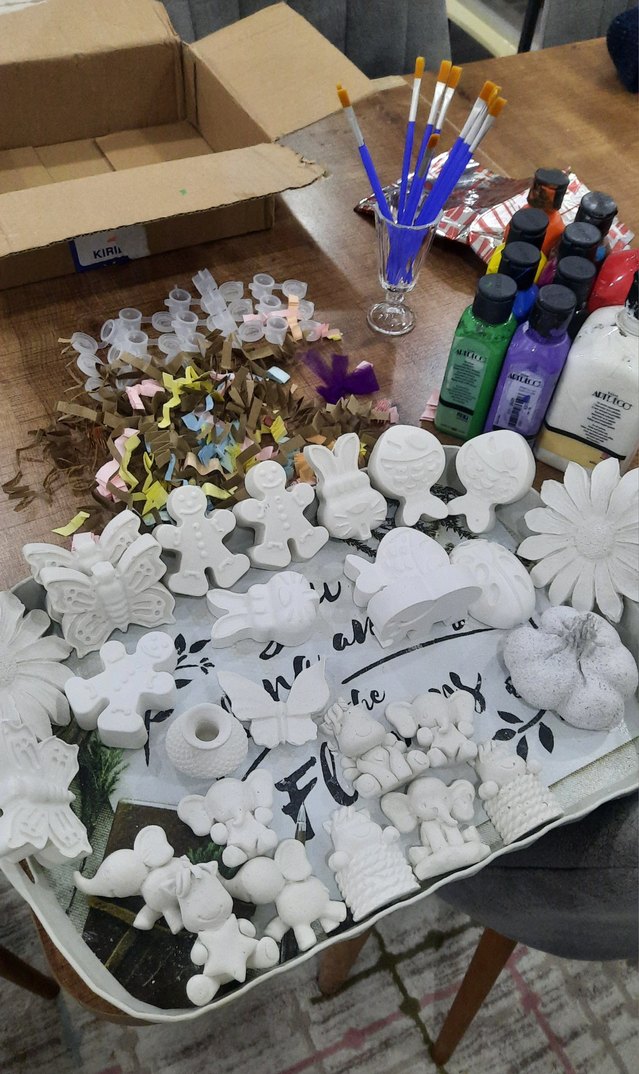 Beyaz Çocuk Boyama Seti taş boyama - Görsel 3