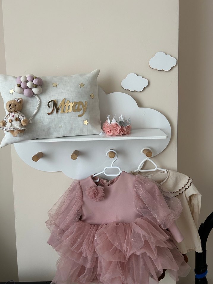 Beyaz Bulut Şekilli Çocuk Rafı - Görsel 2