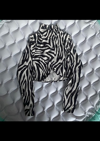 Zebra Desenli Siyah bluz