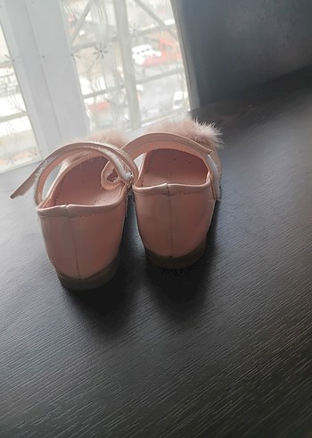 Kız Çocuk Pudra Pembe Kürklü Babet - Görsel 2