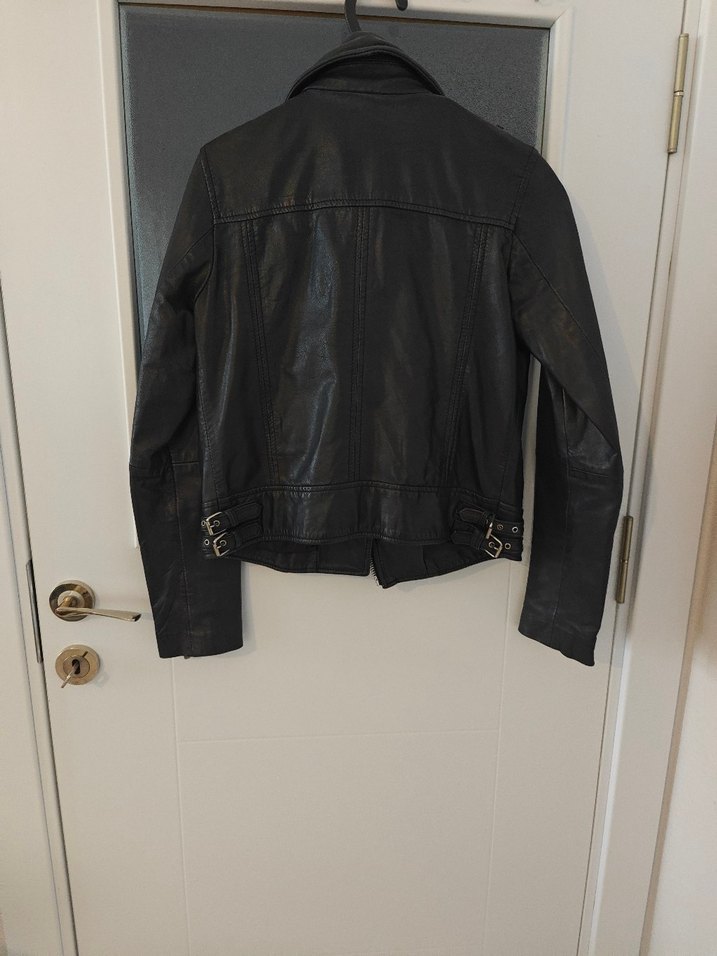 Siyah Deri Biker Ceket — görsel 2/6